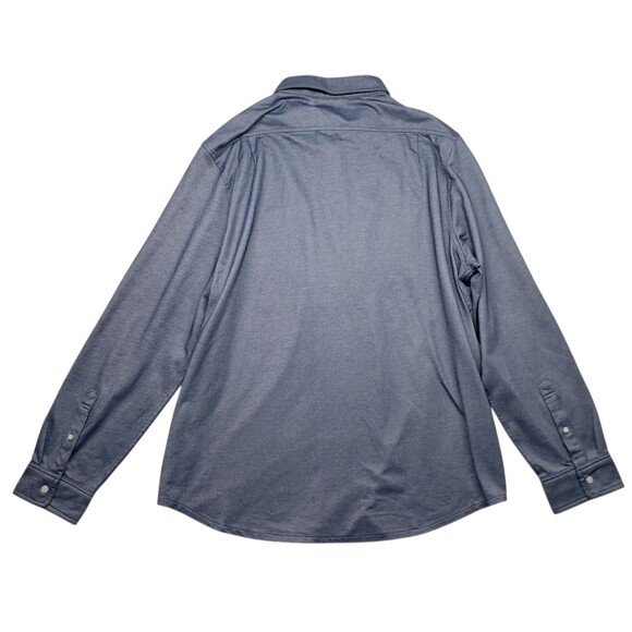 NWT J Crew Factory Shirt Men's XXL Blue Gray Performance Knit Oxford Button Down - Picture 2 of 12